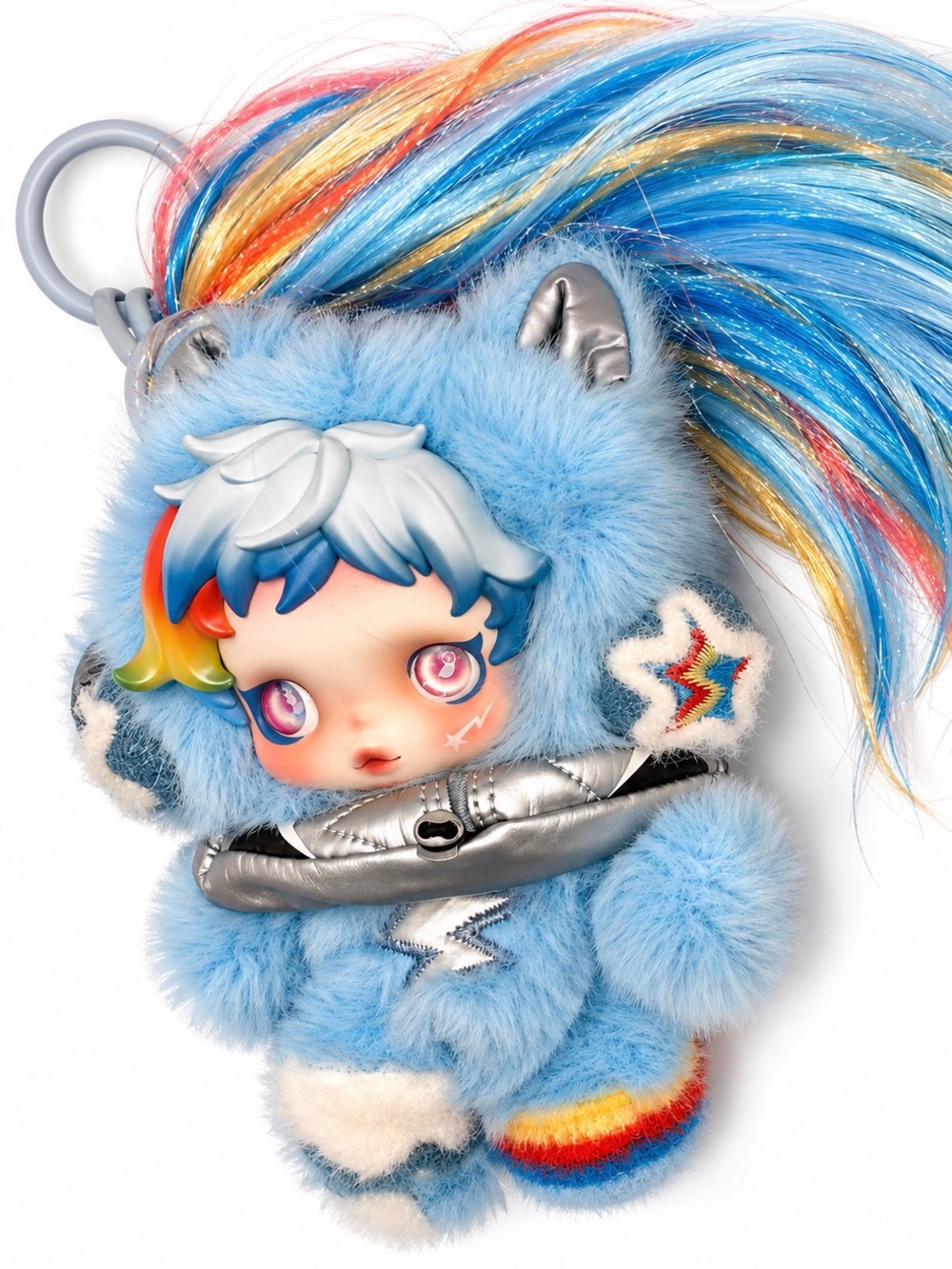 Pop Mart SKULLPANDA x My Little Pony Rainbow Dash Plush Doll Pendant Bag Charm